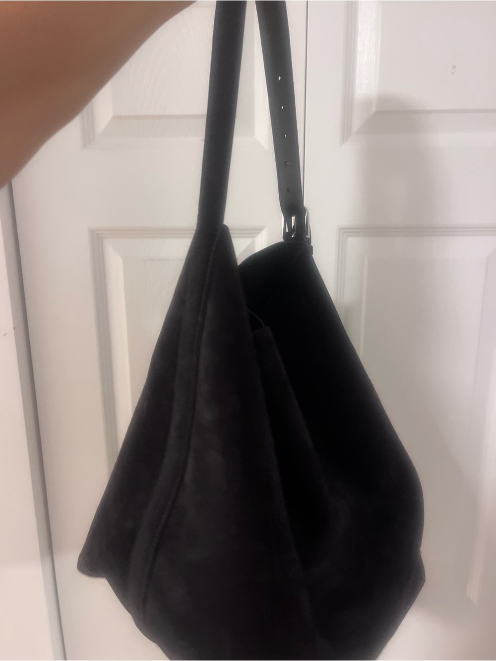 Toteme Espresso Suede Belted Tote Bag - Elegant Everyday Carry- Gently Used! - Picture 7 of 8